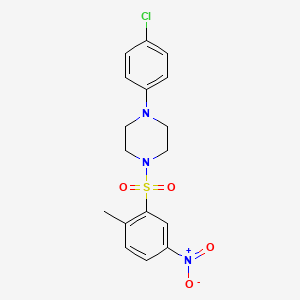 1-(4-Chlorophenyl)-4-(2-methyl-5-nitrophenyl)sulfonylpiperazine