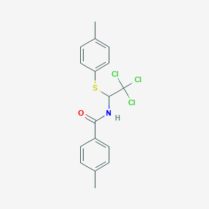 molecular formula C17H16Cl3NOS B412270 N-[2,2,2-Trichloro-1-(p-tolylthio)ethyl]-4-methylbenzamide 