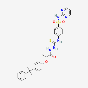 molecular formula C29H30N6O4S2 B4122755 2-{2-[4-(2-phenylpropan-2-yl)phenoxy]propanoyl}-N-[4-(pyrimidin-2-ylsulfamoyl)phenyl]hydrazinecarbothioamide 