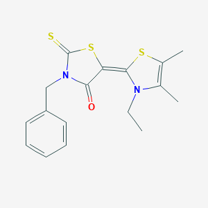 molecular formula C17H18N2OS3 B412276 3-benzyl-5-(3-ethyl-4,5-dimethyl-1,3-thiazol-2(3H)-ylidene)-2-thioxo-1,3-thiazolidin-4-one CAS No. 306318-00-3