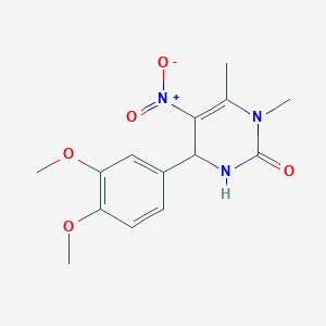 molecular formula C14H17N3O5 B412277 4-(3,4-dimethoxyphenyl)-5-nitro-1,6-dimethyl-3,4-dihydro-2(1H)-pyrimidinone 