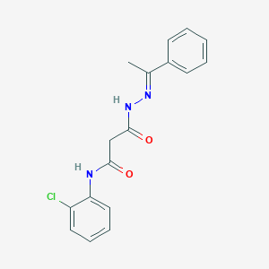 molecular formula C17H16ClN3O2 B412278 N-(2-chlorophenyl)-3-oxo-3-[2-(1-phenylethylidene)hydrazino]propanamide 