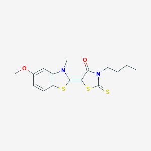 molecular formula C16H18N2O2S3 B412279 3-butyl-5-(5-methoxy-3-methyl-1,3-benzothiazol-2(3H)-ylidene)-2-thioxo-1,3-thiazolidin-4-one CAS No. 300801-57-4