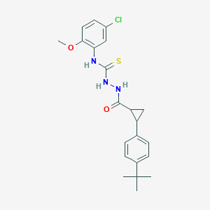 2-{[2-(4-tert-butylphenyl)cyclopropyl]carbonyl}-N-(5-chloro-2-methoxyphenyl)hydrazinecarbothioamide