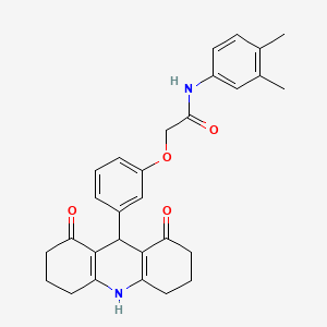 N-(3,4-dimethylphenyl)-2-[3-(1,8-dioxo-1,2,3,4,5,6,7,8,9,10-decahydro-9-acridinyl)phenoxy]acetamide