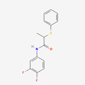 molecular formula C15H13F2NOS B4122845 N-(3,4-difluorophenyl)-2-(phenylsulfanyl)propanamide 