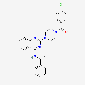 (4-Chlorophenyl)(4-{4-[(1-phenylethyl)amino]quinazolin-2-yl}piperazin-1-yl)methanone