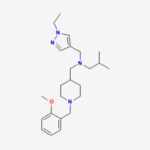 N-[(1-ethylpyrazol-4-yl)methyl]-N-[[1-[(2-methoxyphenyl)methyl]piperidin-4-yl]methyl]-2-methylpropan-1-amine