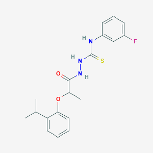 N-(3-fluorophenyl)-2-[2-(2-isopropylphenoxy)propanoyl]hydrazinecarbothioamide