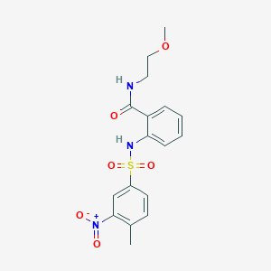 N-(2-methoxyethyl)-2-{[(4-methyl-3-nitrophenyl)sulfonyl]amino}benzamide