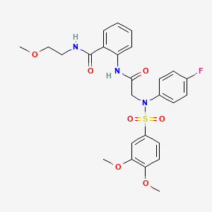 2-{[N-[(3,4-dimethoxyphenyl)sulfonyl]-N-(4-fluorophenyl)glycyl]amino}-N-(2-methoxyethyl)benzamide