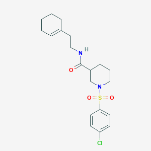 1-(4-chlorophenyl)sulfonyl-N-[2-(cyclohexen-1-yl)ethyl]piperidine-3-carboxamide