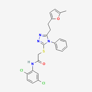 N-(2,5-dichlorophenyl)-2-({5-[2-(5-methyl-2-furyl)ethyl]-4-phenyl-4H-1,2,4-triazol-3-yl}thio)acetamide