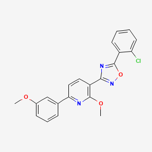 molecular formula C21H16ClN3O3 B4123042 3-[5-(2-chlorophenyl)-1,2,4-oxadiazol-3-yl]-2-methoxy-6-(3-methoxyphenyl)pyridine 