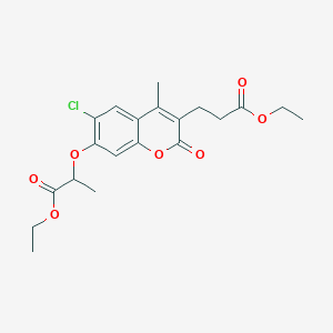 ethyl 2-{[6-chloro-3-(3-ethoxy-3-oxopropyl)-4-methyl-2-oxo-2H-chromen-7-yl]oxy}propanoate