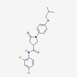 molecular formula C21H22Cl2N2O3 B4123074 N-(2,4-dichlorophenyl)-1-(4-isobutoxyphenyl)-5-oxo-3-pyrrolidinecarboxamide 