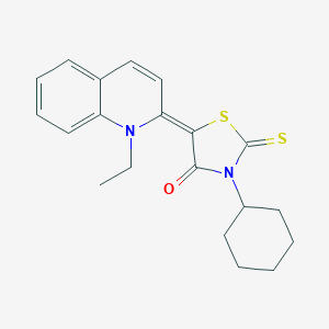 molecular formula C20H22N2OS2 B412314 3-cyclohexyl-5-(1-ethyl-2(1H)-quinolinylidene)-2-thioxo-1,3-thiazolidin-4-one 