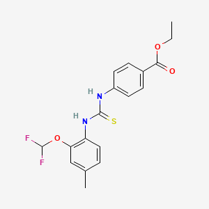 molecular formula C18H18F2N2O3S B4123158 ethyl 4-[({[2-(difluoromethoxy)-4-methylphenyl]amino}carbonothioyl)amino]benzoate 