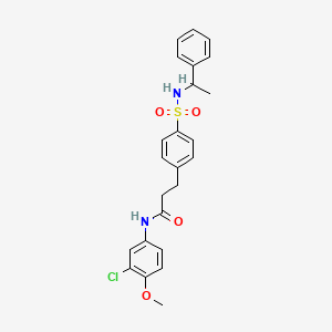 N-(3-chloro-4-methoxyphenyl)-3-(4-{[(1-phenylethyl)amino]sulfonyl}phenyl)propanamide