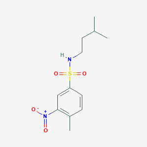 molecular formula C12H18N2O4S B4123179 4-methyl-N-(3-methylbutyl)-3-nitrobenzenesulfonamide 