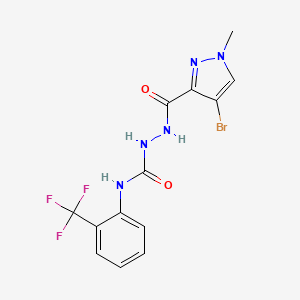 molecular formula C13H11BrF3N5O2 B4123189 2-[(4-bromo-1-methyl-1H-pyrazol-3-yl)carbonyl]-N-[2-(trifluoromethyl)phenyl]hydrazinecarboxamide 