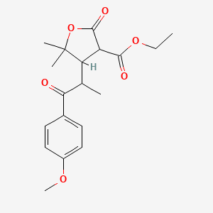 ethyl 4-[2-(4-methoxyphenyl)-1-methyl-2-oxoethyl]-5,5-dimethyl-2-oxotetrahydro-3-furancarboxylate