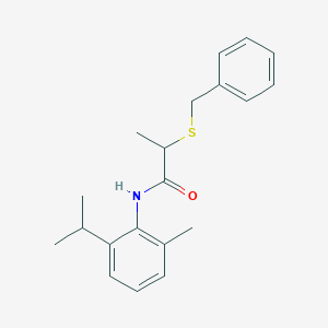 molecular formula C20H25NOS B4123275 2-(benzylthio)-N-(2-isopropyl-6-methylphenyl)propanamide 