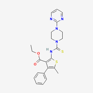 ethyl 5-methyl-4-phenyl-2-({[4-(2-pyrimidinyl)-1-piperazinyl]carbonothioyl}amino)-3-thiophenecarboxylate