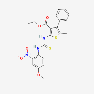 ethyl 2-({[(4-ethoxy-2-nitrophenyl)amino]carbonothioyl}amino)-5-methyl-4-phenyl-3-thiophenecarboxylate