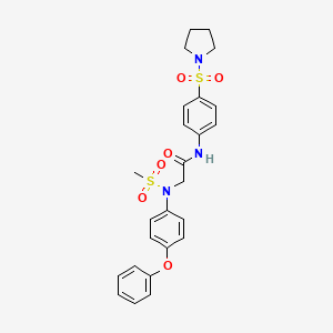 N~2~-(methylsulfonyl)-N~2~-(4-phenoxyphenyl)-N~1~-[4-(1-pyrrolidinylsulfonyl)phenyl]glycinamide