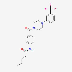 molecular formula C23H26F3N3O2 B4123330 N-[4-({4-[3-(TRIFLUOROMETHYL)PHENYL]PIPERAZINO}CARBONYL)PHENYL]PENTANAMIDE 