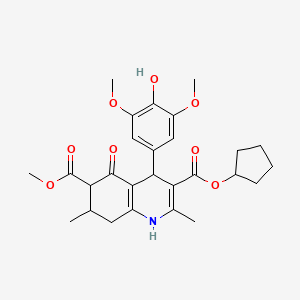 3-Cyclopentyl 6-methyl 4-(4-hydroxy-3,5-dimethoxyphenyl)-2,7-dimethyl-5-oxo-1,4,5,6,7,8-hexahydroquinoline-3,6-dicarboxylate