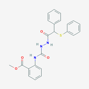 molecular formula C23H21N3O4S B4123344 Methyl 2-[({2-[phenyl(phenylsulfanyl)acetyl]hydrazinyl}carbonyl)amino]benzoate 