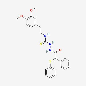 N-[2-(3,4-dimethoxyphenyl)ethyl]-2-[phenyl(phenylthio)acetyl]hydrazinecarbothioamide