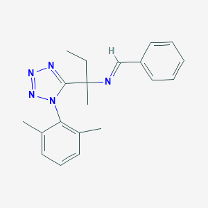 molecular formula C20H23N5 B412336 N-benzylidene-N-{1-[1-(2,6-dimethylphenyl)-1H-tetraazol-5-yl]-1-methylpropyl}amine 