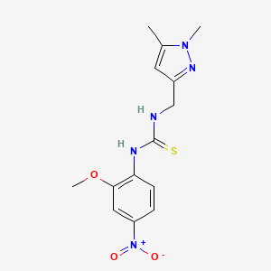 N-[(1,5-dimethyl-1H-pyrazol-3-yl)methyl]-N'-(2-methoxy-4-nitrophenyl)thiourea