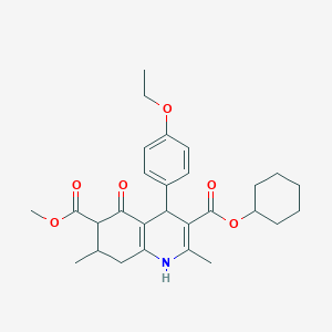 3-Cyclohexyl 6-methyl 4-(4-ethoxyphenyl)-2,7-dimethyl-5-oxo-1,4,5,6,7,8-hexahydroquinoline-3,6-dicarboxylate