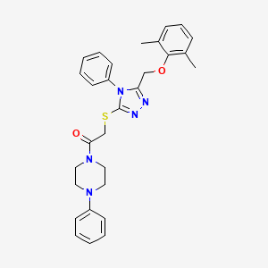 molecular formula C29H31N5O2S B4123410 2-({5-[(2,6-dimethylphenoxy)methyl]-4-phenyl-4H-1,2,4-triazol-3-yl}sulfanyl)-1-(4-phenylpiperazin-1-yl)ethanone 