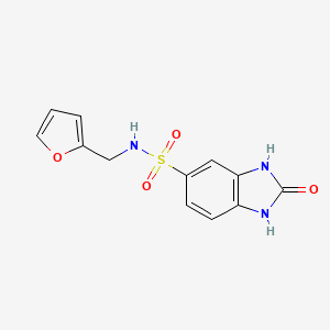 molecular formula C12H11N3O4S B4123427 N-(furan-2-ylmethyl)-2-oxo-1,3-dihydrobenzimidazole-5-sulfonamide 