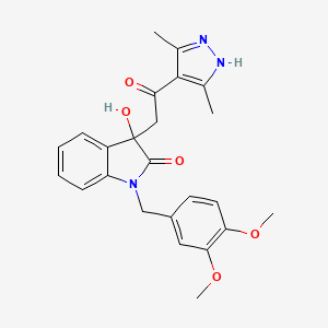 1-(3,4-dimethoxybenzyl)-3-[2-(3,5-dimethyl-1H-pyrazol-4-yl)-2-oxoethyl]-3-hydroxy-1,3-dihydro-2H-indol-2-one