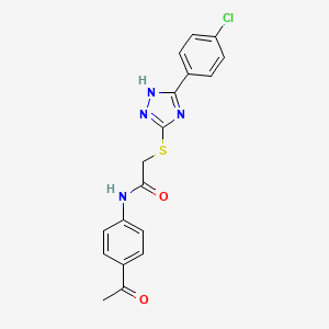 molecular formula C18H15ClN4O2S B4123448 N~1~-(4-ACETYLPHENYL)-2-{[5-(4-CHLOROPHENYL)-4H-1,2,4-TRIAZOL-3-YL]SULFANYL}ACETAMIDE 