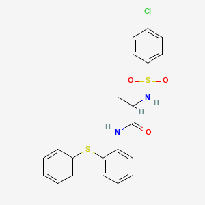 2-[(4-chlorophenyl)sulfonylamino]-N-(2-phenylsulfanylphenyl)propanamide