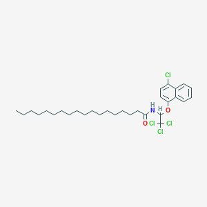 molecular formula C30H43Cl4NO2 B412347 N-{2,2,2-trichloro-1-[(4-chloro-1-naphthyl)oxy]ethyl}octadecanamide 