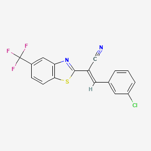 3-(3-chlorophenyl)-2-[5-(trifluoromethyl)-1,3-benzothiazol-2-yl]acrylonitrile