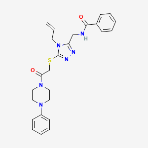 N-[[5-[2-oxo-2-(4-phenylpiperazin-1-yl)ethyl]sulfanyl-4-prop-2-enyl-1,2,4-triazol-3-yl]methyl]benzamide