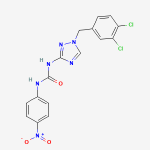 molecular formula C16H12Cl2N6O3 B4123486 N-[1-(3,4-dichlorobenzyl)-1H-1,2,4-triazol-3-yl]-N'-(4-nitrophenyl)urea 