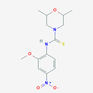 molecular formula C14H19N3O4S B4123530 N-(2-methoxy-4-nitrophenyl)-2,6-dimethylmorpholine-4-carbothioamide 