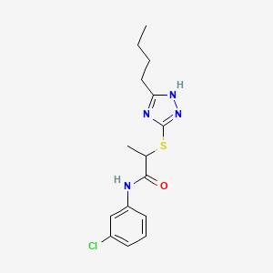 2-[(5-butyl-4H-1,2,4-triazol-3-yl)sulfanyl]-N-(3-chlorophenyl)propanamide