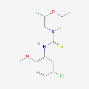 molecular formula C14H19ClN2O2S B4123546 N-(5-chloro-2-methoxyphenyl)-2,6-dimethylmorpholine-4-carbothioamide 