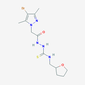 molecular formula C13H20BrN5O2S B4123547 2-[2-(4-BROMO-3,5-DIMETHYL-1H-PYRAZOL-1-YL)ACETYL]-N~1~-(TETRAHYDRO-2-FURANYLMETHYL)-1-HYDRAZINECARBOTHIOAMIDE 